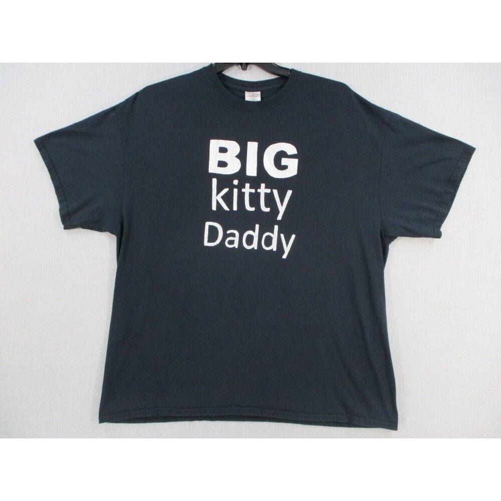 Big Kitty Daddy T-Shirt 2XL Gildan Heavy Cotton Black Unisex Casual Tee